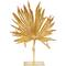 26" Gold Leaf Textured Metallic Palm Sculpture with Stand